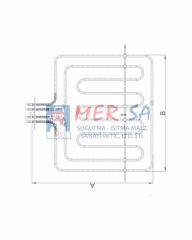Fırın Rezistansı 1100+2200W 37,3 cm*36,6 cm