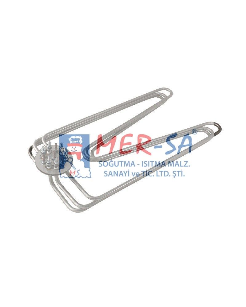 Bulaşık Makinesi Rezistansı Sanayi Tipi Kafalı Rekorlu Flanşlı 3*1500W 36cm