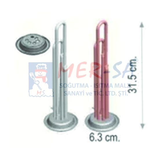 Termosifon Rezistansı Yuvarlak Flanşlı Bakır 220V 1300 W