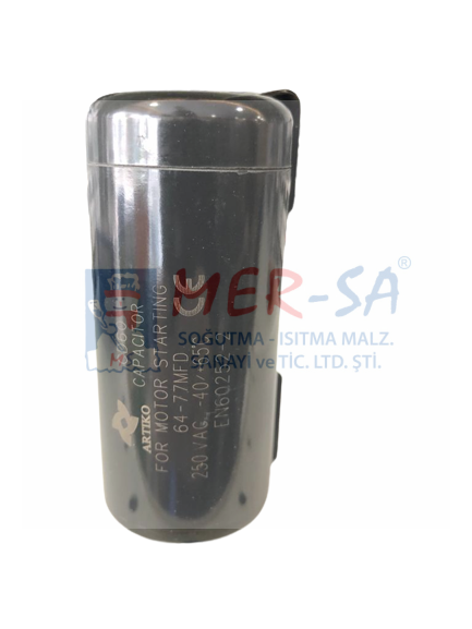 Kondansatör Start 64-77 uF Kapak ve Kelepçeli