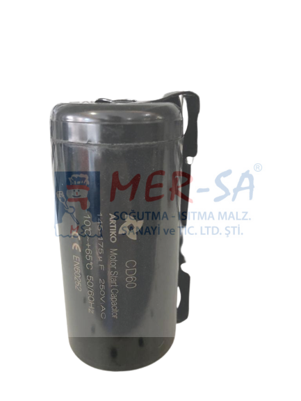 Kondansatör Start 145-175 uF Kapak ve Kelepçeli